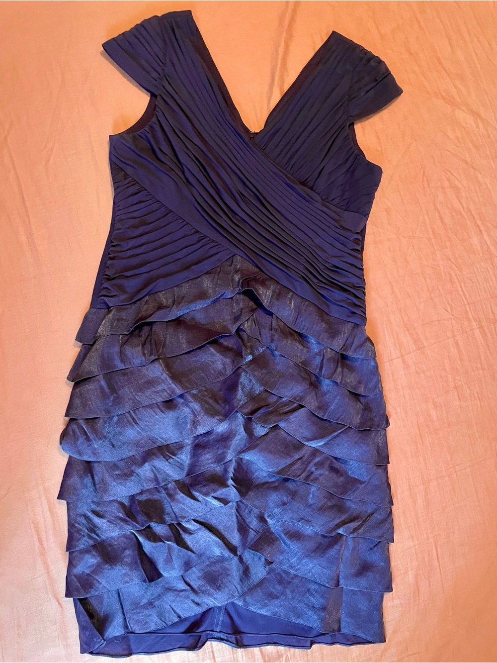 Adrianna Papell Deep Violet Cocktail Dress | Size 16 | Like-New Condition